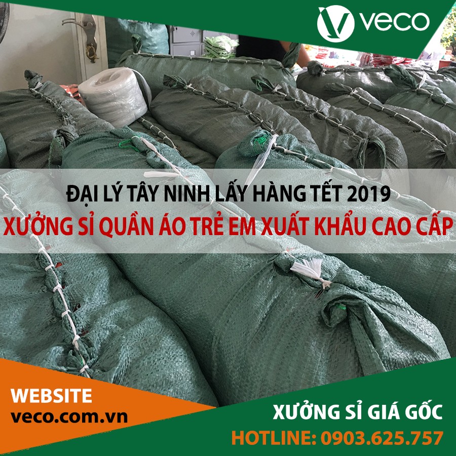 Nhà phân phối Tây Ninh đổ xô nhập hàng Tết 2019 tại xưởng sản xuất sỉ quần áo trẻ em xuất khẩu cao cấp VECO